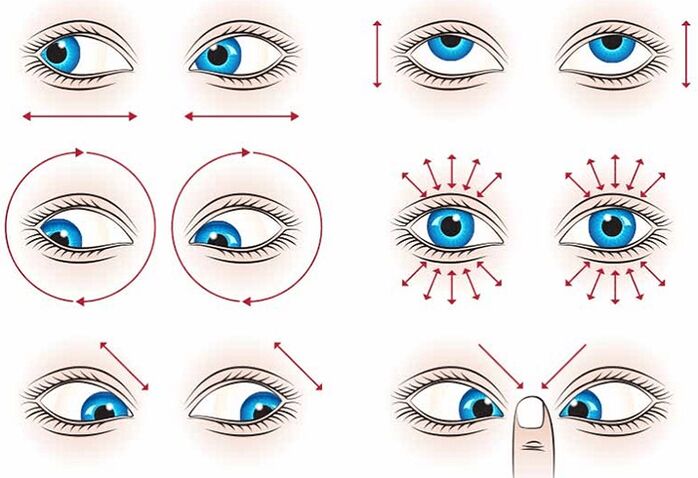 A set of exercises to restore vision at home